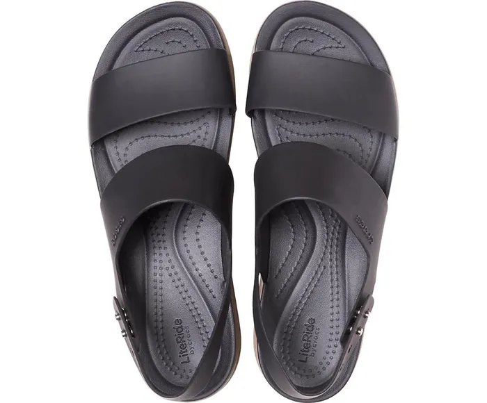 Crocs Crocs Brooklyn Low Wedge Black Mushroom Womens Sandals