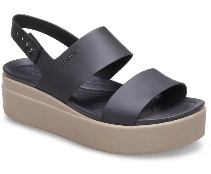 Crocs Crocs Brooklyn Low Wedge Black Mushroom Womens Sandals