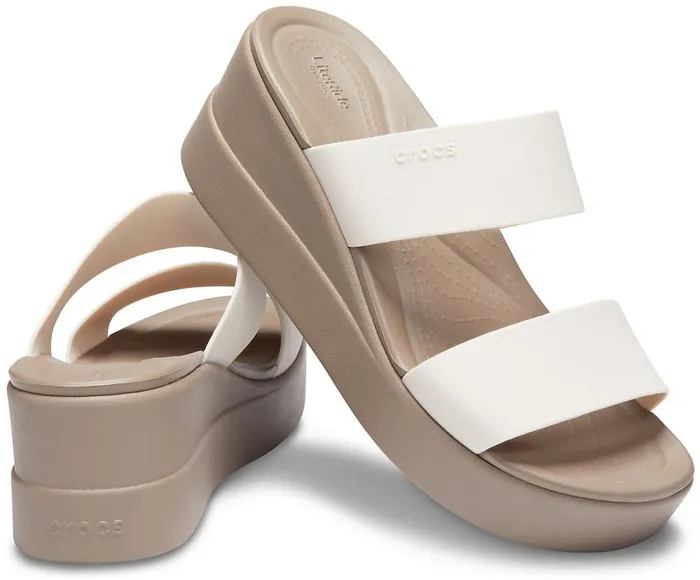 Crocs Crocs Brooklyn Mid Wedge Stucco Mushroom Womens Sandals