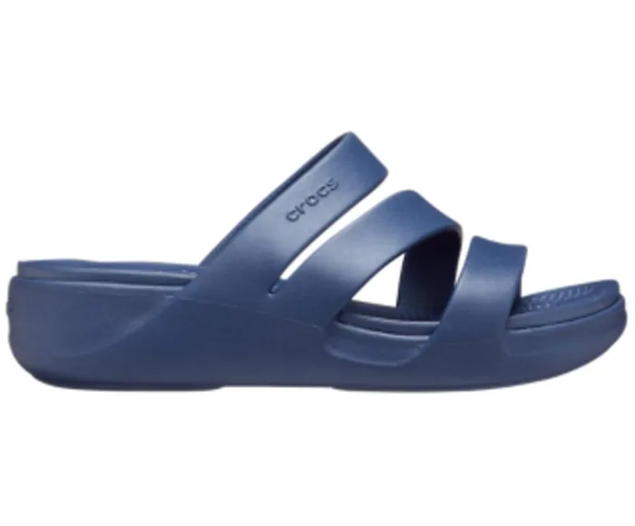 Crocs Crocs Monterey Strappy Wedge Navy Womens Sandals