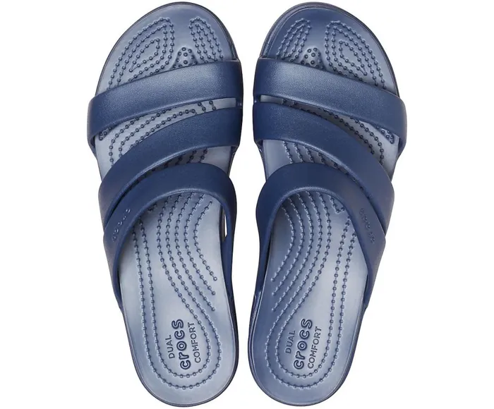 Crocs Crocs Monterey Strappy Wedge Navy Womens Sandals