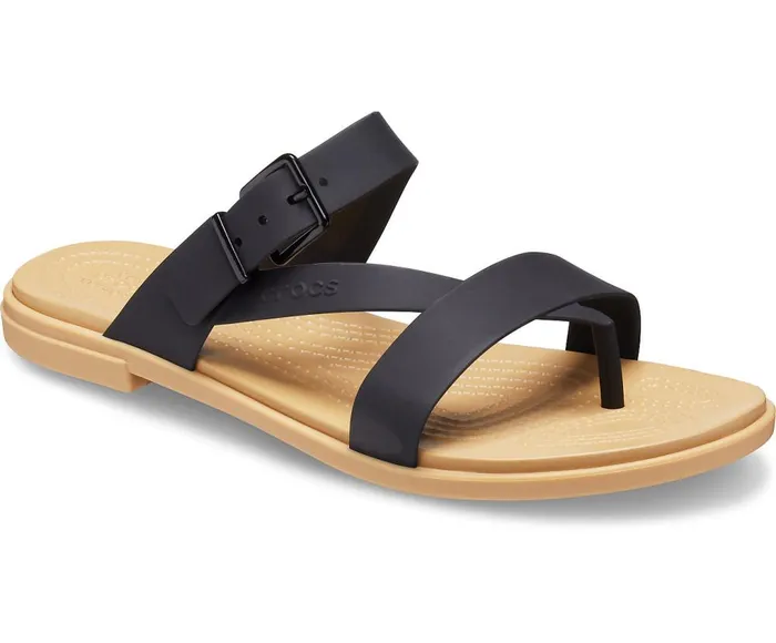 Crocs Crocs Tulum Toe Post Sandal Black Tan Womens Sandals