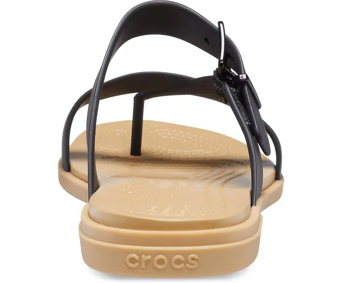 Crocs Crocs Tulum Toe Post Sandal Black Tan Womens Sandals