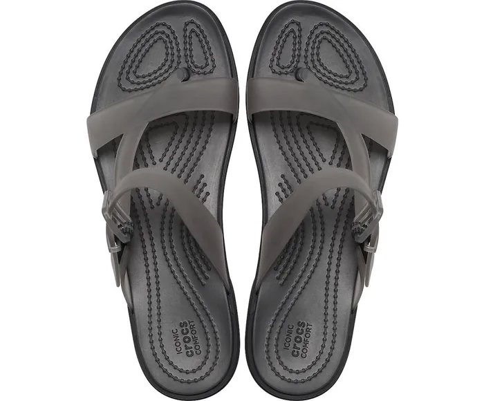Crocs Crocs Tulum Translucent Toe Post Black Womens Sandals