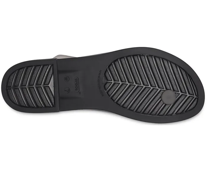 Crocs Crocs Tulum Translucent Toe Post Black Womens Sandals