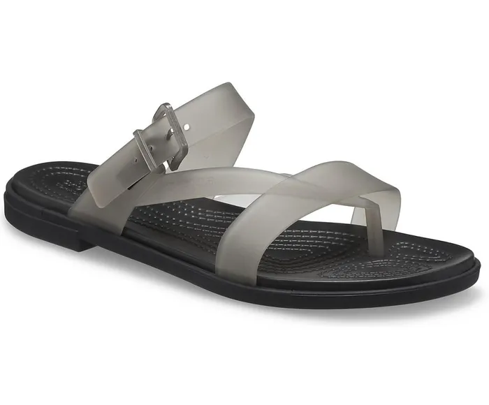 Crocs Crocs Tulum Translucent Toe Post Black Womens Sandals