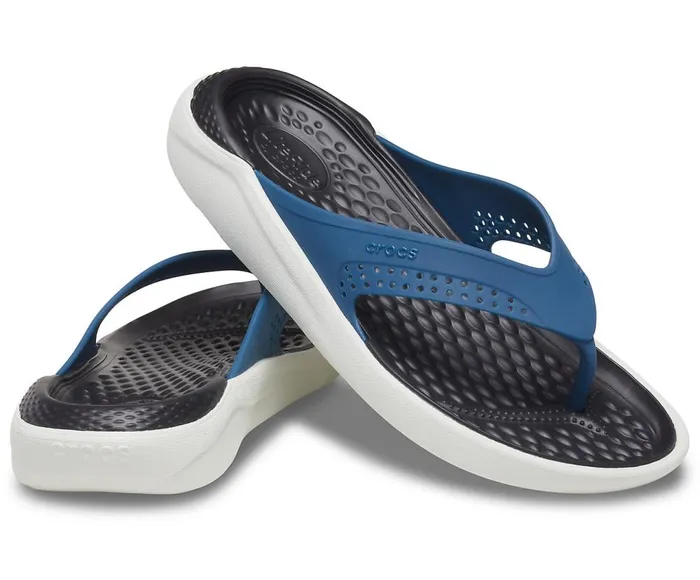 Crocs LiteRide Flip Vivid Blue Almost White WomensMens Sandals