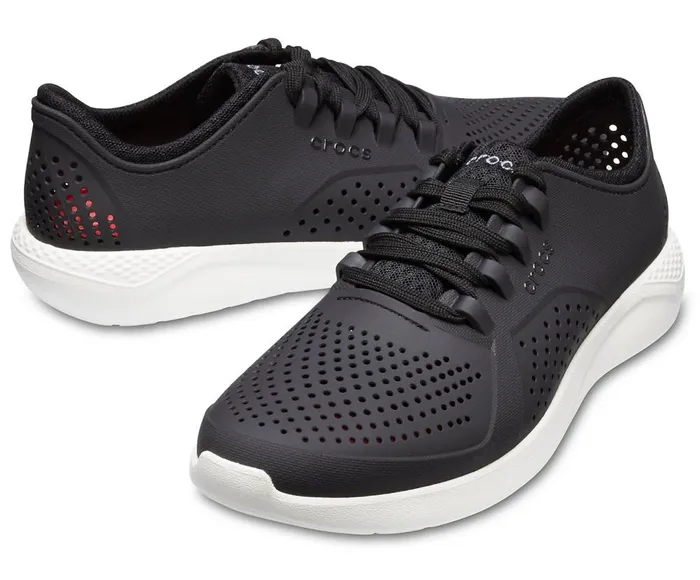 Crocs LiteRide Pacer Black White Mens Sneakers