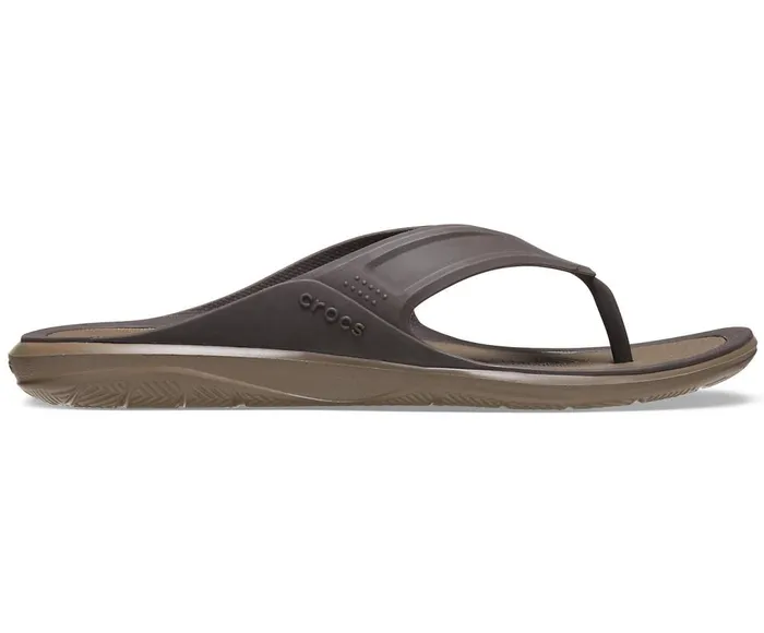 Crocs Swiftwater Wave Flip Espresso Walnut Mens Sandals