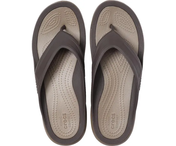Crocs Swiftwater Wave Flip Espresso Walnut Mens Sandals