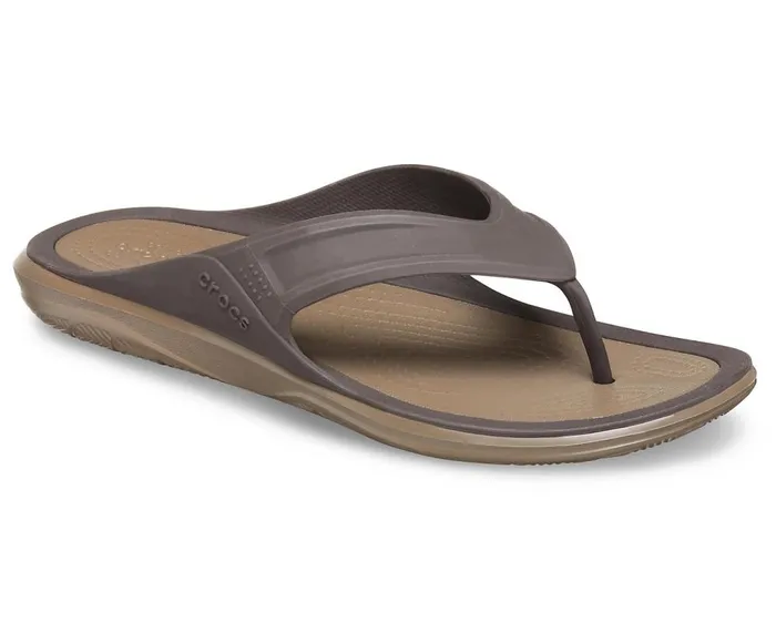 Crocs Swiftwater Wave Flip Espresso Walnut Mens Sandals