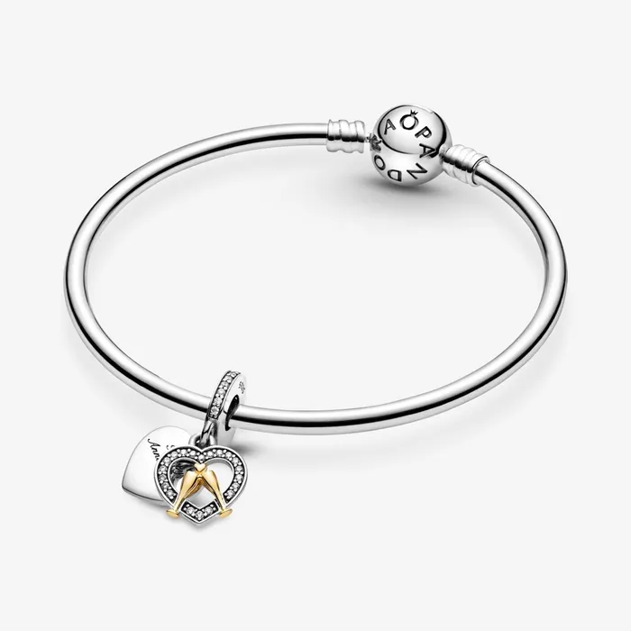 Dangle Charms Women Pandora 14k Gold Twotone Happy Anniversary Dangle Charm