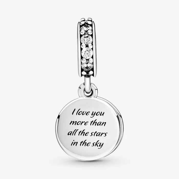 Dangle Charms Women Pandora Blue Night Sky Crescent Moon and Stars Dangle Charm