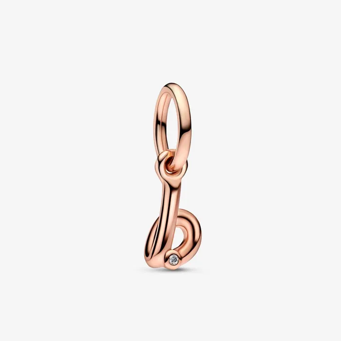 Dangle Charms Women Pandora Letter B Script Alphabet Dangle Charm