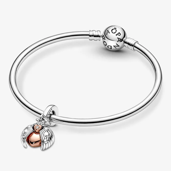 Dangle Charms Women Pandora My Pandora 2022 Ladybird and Heart Dangle Charm