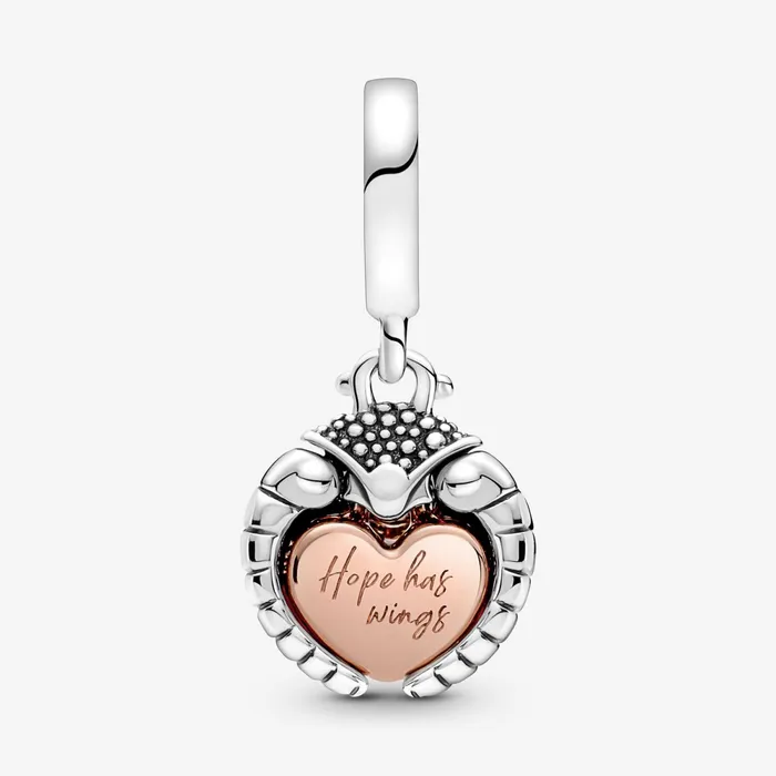Dangle Charms Women Pandora My Pandora 2022 Ladybird and Heart Dangle Charm