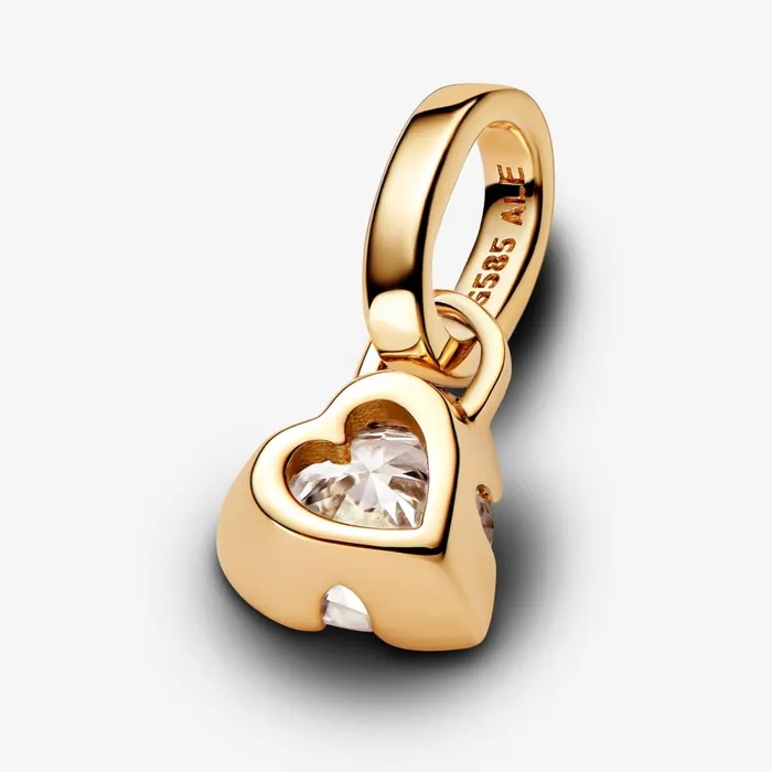 Dangle Charms Women Pandora Online Talisman 14k Gold Labgrown Diamond Heart Pendant