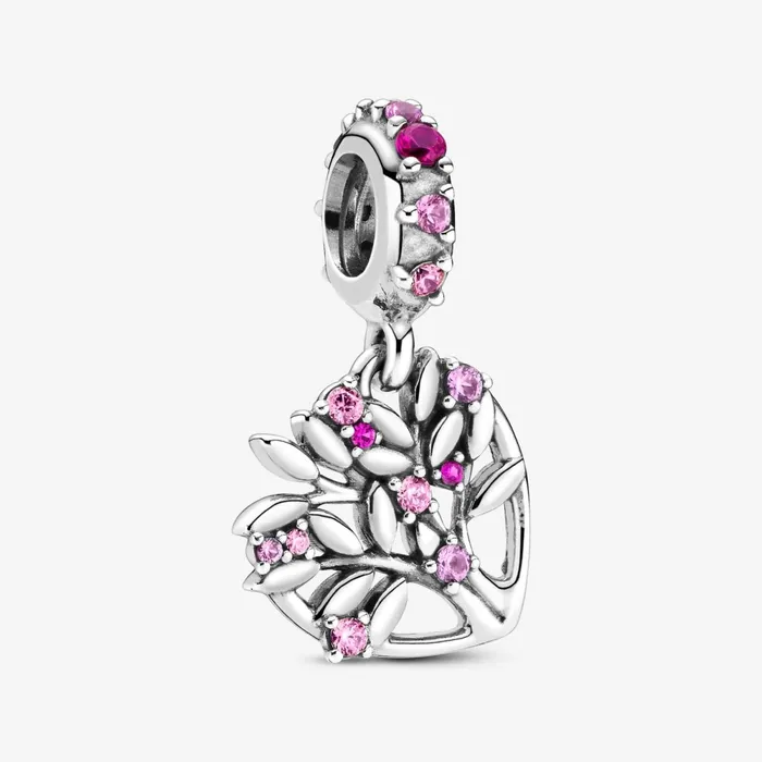 Dangle Charms Women Pandora Pink Heart Family Tree Dangle Charm