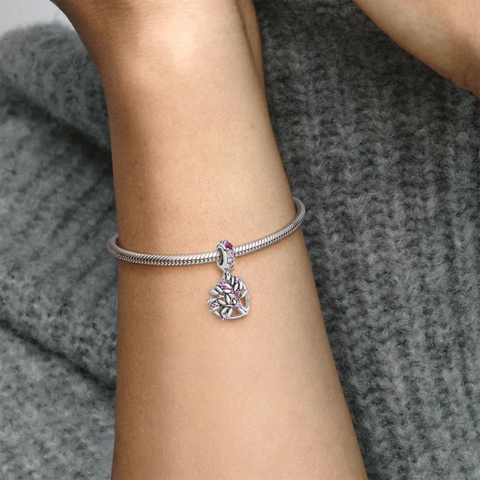 Dangle Charms Women Pandora Pink Heart Family Tree Dangle Charm