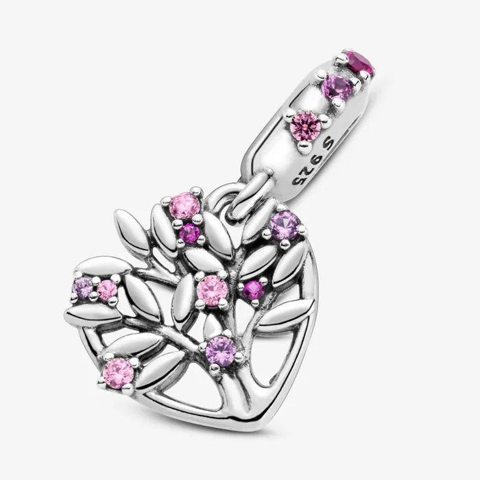 Dangle Charms Women Pandora Pink Heart Family Tree Dangle Charm