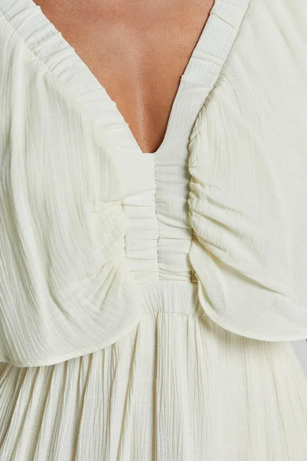 Danny Midi Dress 8211 Ruffle Sleeve Tiered Dress In Natural Women Showpo Dresses