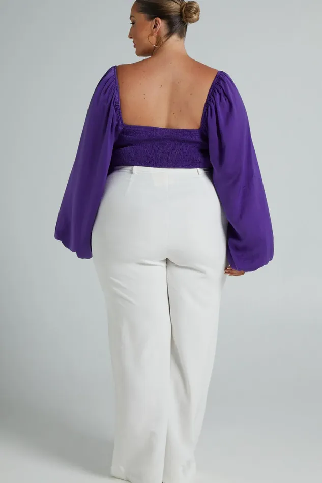 Delia Blouse 8211 Long Sleeve Blouse In Purple Women Showpo Tops