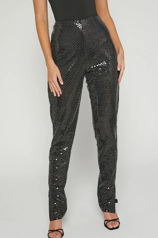Deola Pant 8211 Sequin High Waisted Skinny Leg In Black Women Showpo Pants