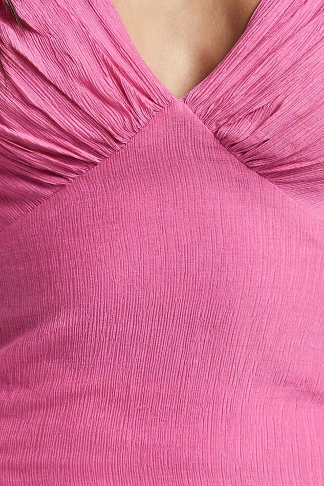 Devina Top 8211 V Neck Flutter Sleeve Top In Pink Women Showpo Tops