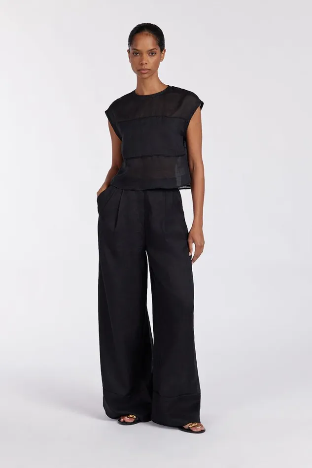 DISSH Co Ord Sets KAI BLACK RAMIE PANELLED TOP 8211 Women