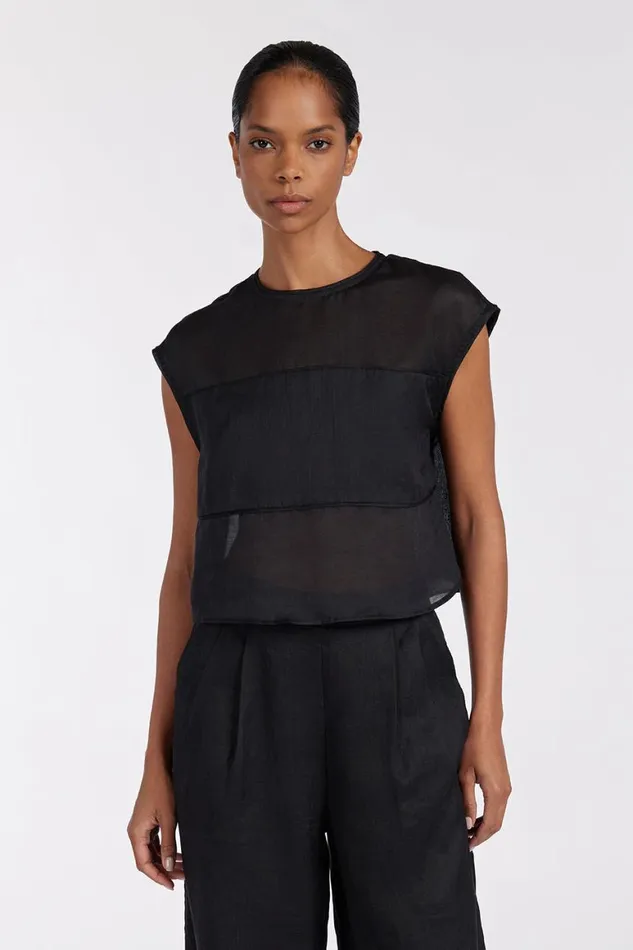 DISSH Co Ord Sets KAI BLACK RAMIE PANELLED TOP 8211 Women