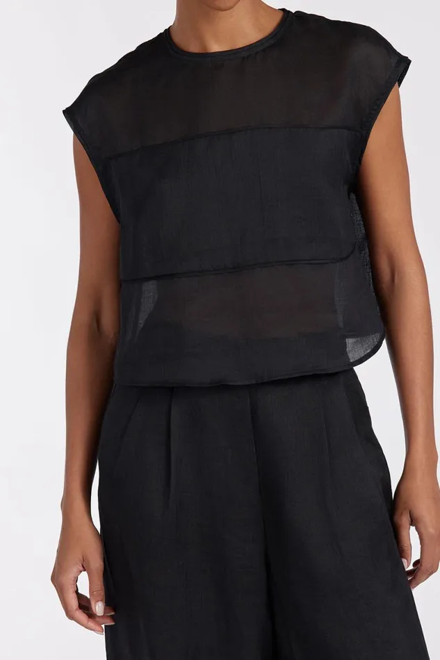 DISSH Co Ord Sets KAI BLACK RAMIE PANELLED TOP 8211 Women