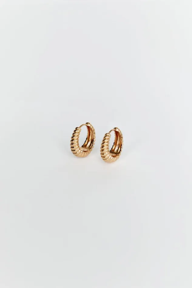 DISSH Jewellery LUV AJ RIDGED MARABELLA GOLD HOOPS 8211 Women