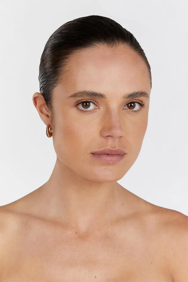 DISSH Jewellery LUV AJ RIDGED MARABELLA GOLD HOOPS 8211 Women