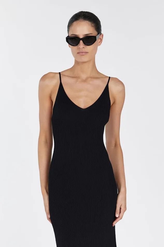 DISSH Knit Dresses TORI BLACK KNIT MIDI DRESS 8211 Women