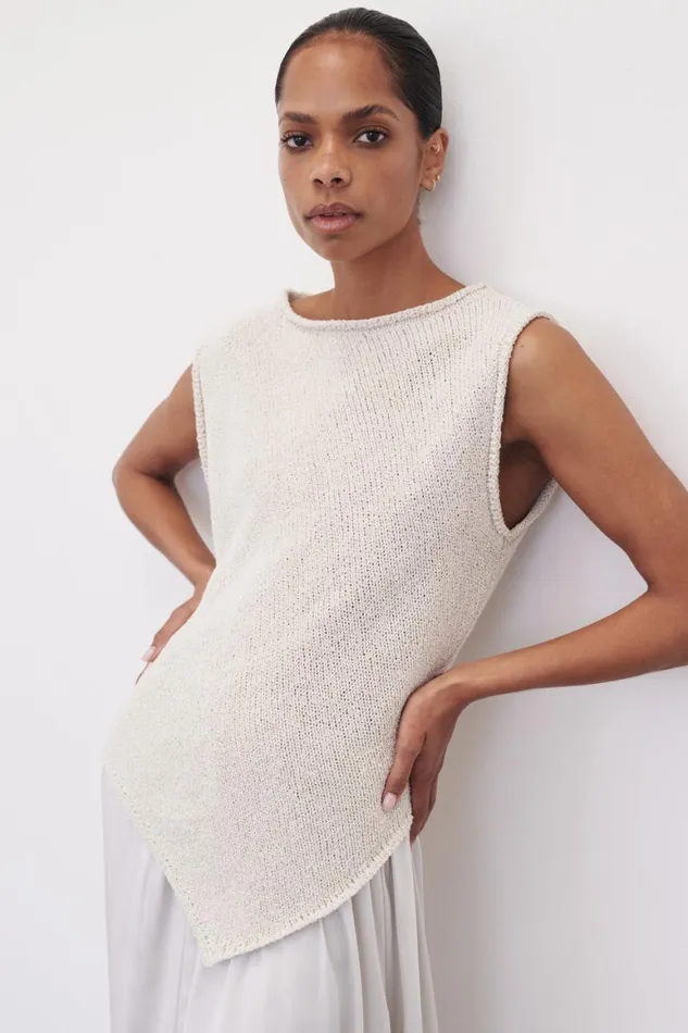 DISSH Knitted ALTHEA STONE ASYM KNIT TOP 8211 Women