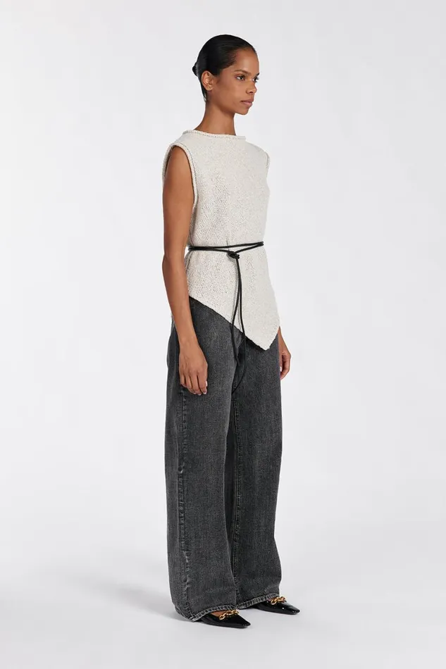 DISSH Knitted ALTHEA STONE ASYM KNIT TOP 8211 Women