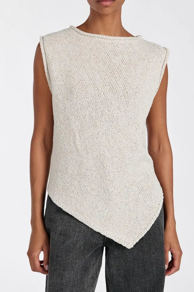 DISSH Knitted ALTHEA STONE ASYM KNIT TOP 8211 Women