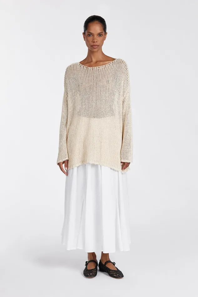 DISSH Long Sleeved LOU NATURAL MARLE OPEN WEAVE JUMPER 8211 Women