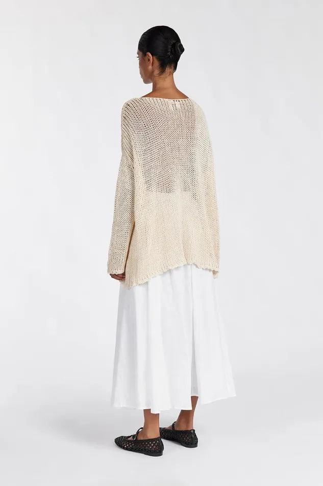 DISSH Long Sleeved LOU NATURAL MARLE OPEN WEAVE JUMPER 8211 Women