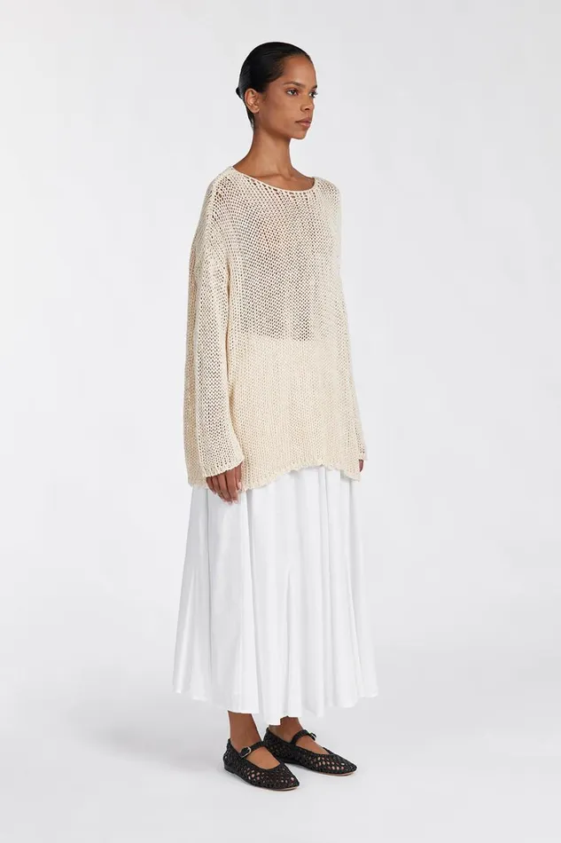DISSH Long Sleeved LOU NATURAL MARLE OPEN WEAVE JUMPER 8211 Women