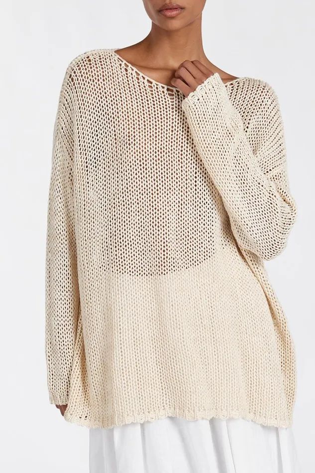 DISSH Long Sleeved LOU NATURAL MARLE OPEN WEAVE JUMPER 8211 Women