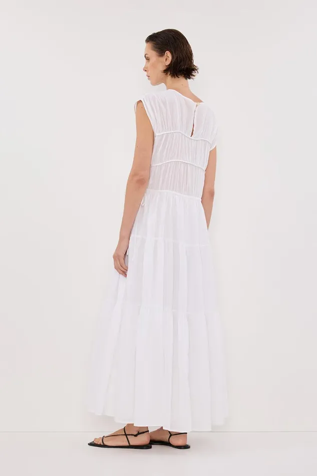 DISSH Midi Dresses FLYNN WHITE LINEN BLEND MIDI DRESS 8211 Women