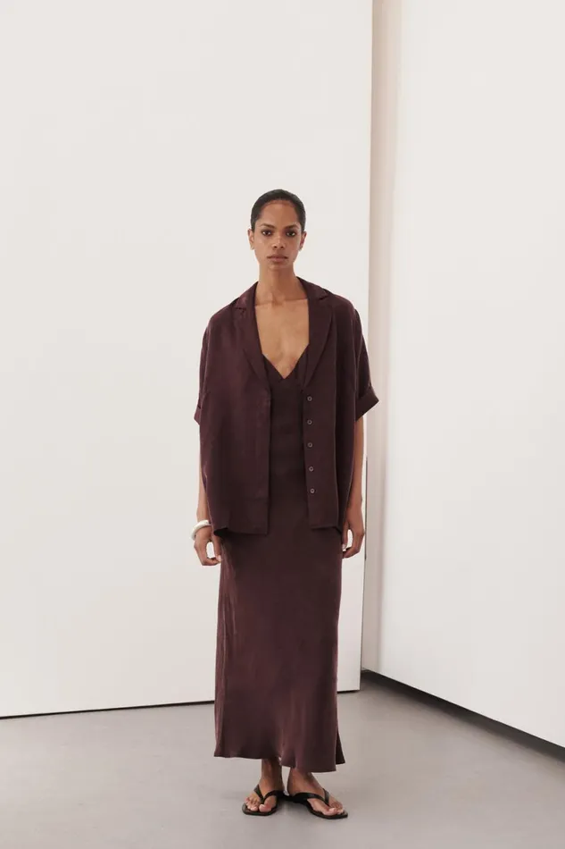 DISSH Midi Dresses LIAM CURRANT CUPRO SLIP MIDI DRESS 8211 Women