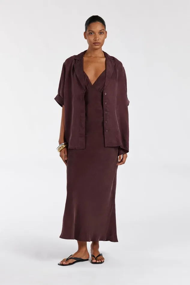 DISSH Midi Dresses LIAM CURRANT CUPRO SLIP MIDI DRESS 8211 Women