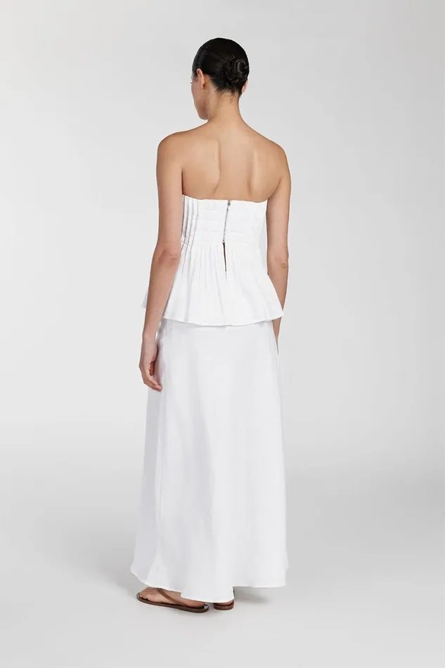 DISSH Midi TYRA WHITE LINEN MIDI SKIRT 8211 Women