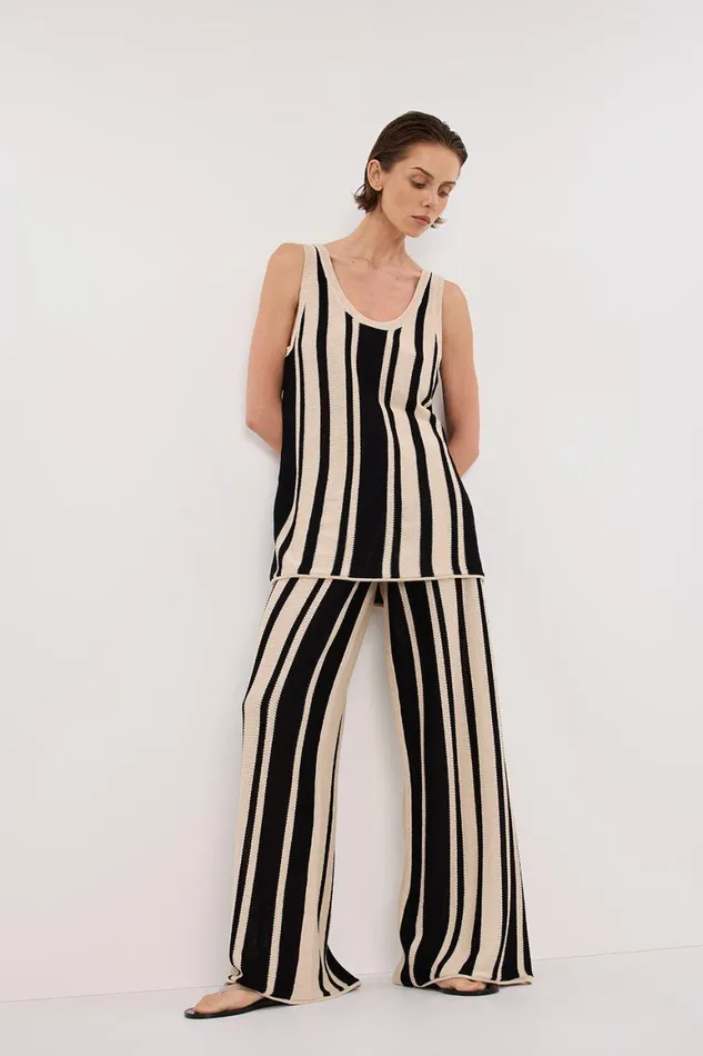 DISSH Pants DELPHI STRIPE WIDE LEG KNIT PANT 8211 Women