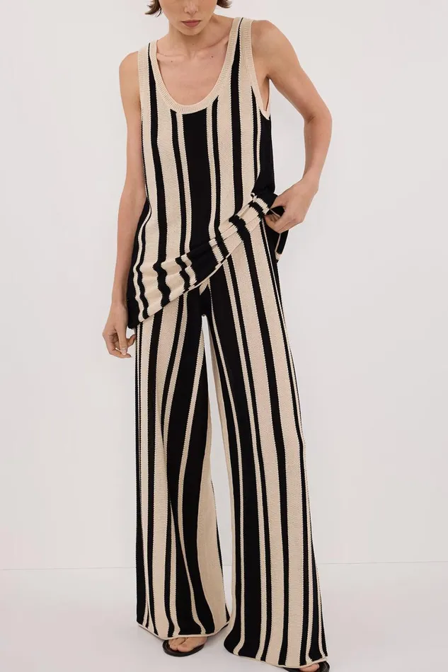 DISSH Pants DELPHI STRIPE WIDE LEG KNIT PANT 8211 Women
