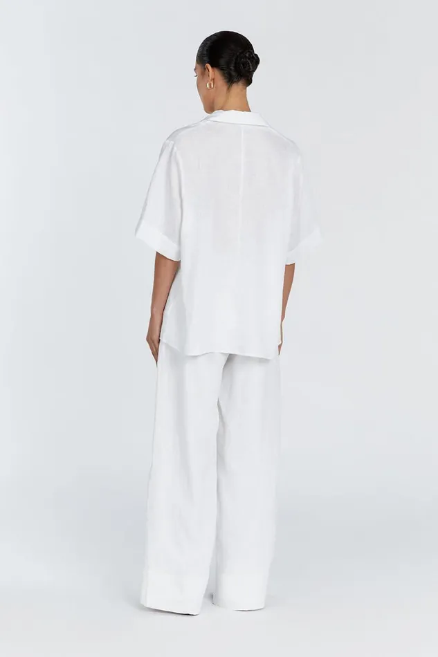 DISSH Shirts EMELIA WHITE LINEN WRAP SHIRT 8211 Women