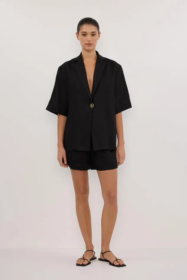 DISSH Shirts NALA BLACK LINEN RESORT SHIRT 8211 Women