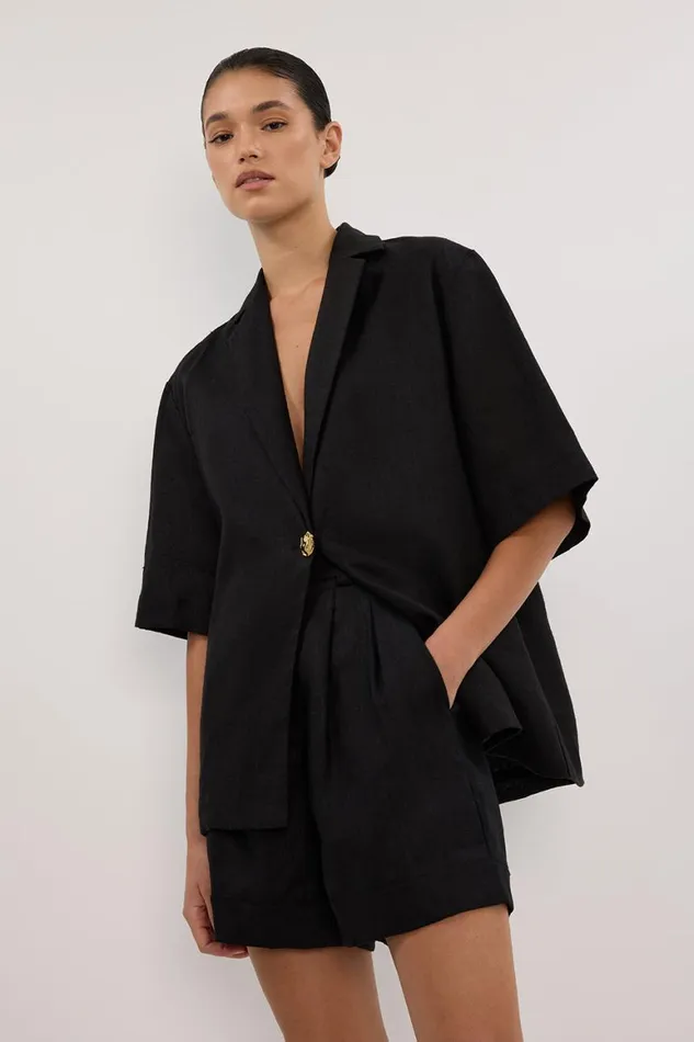 DISSH Shirts NALA BLACK LINEN RESORT SHIRT 8211 Women